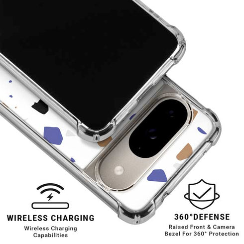 White Terrazzo Google Pixel 10 Clear Case